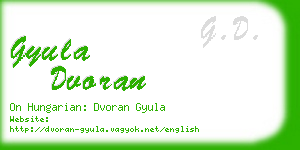 gyula dvoran business card